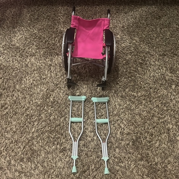 18 inch doll wheelchair and crutches - Picture 3 of 3